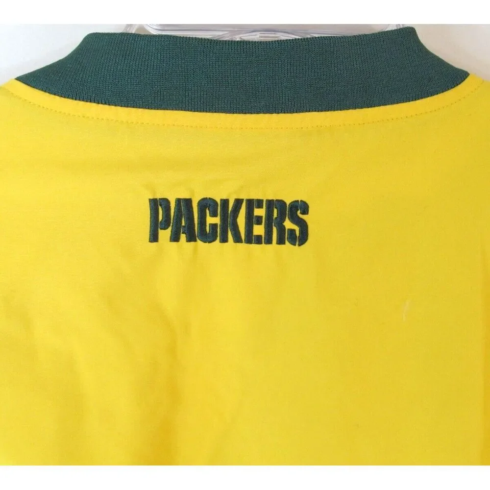 Green Bay Packers NFL Team Apparel‎ V-Neck Pullover Wind Jacket Men's XL Lined
